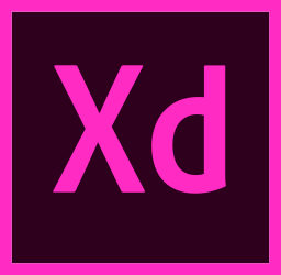 Adobe Xd logo. Letters Xd in hot pink on an almost black background with a hot pink border around the square image
