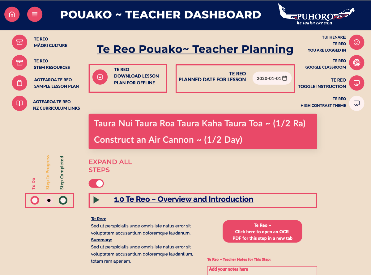 Screenshot of bilingual English and Te Reo Maori STEM learning website.